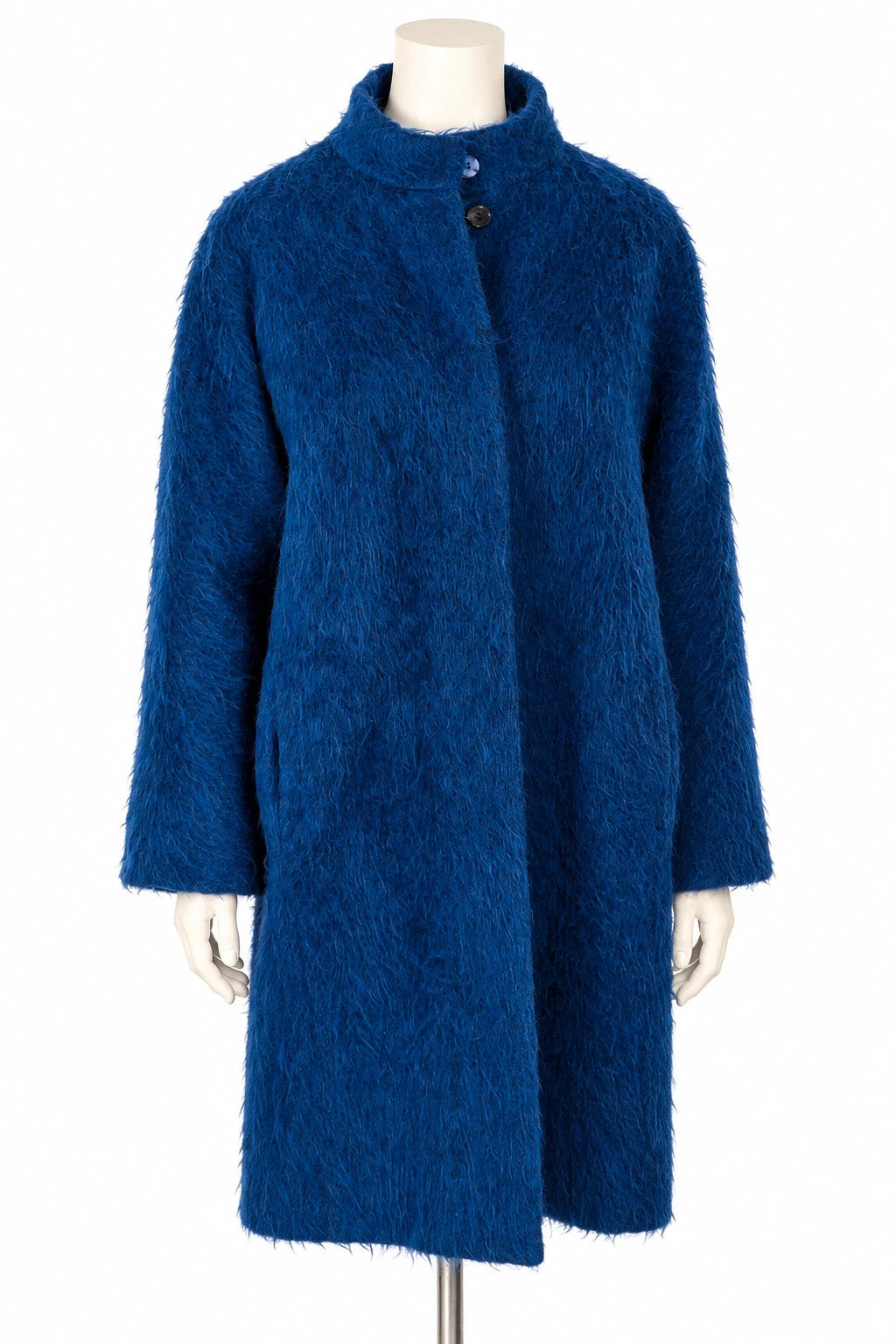 Cappotto donna Marella in lana e mohair blu elettrico