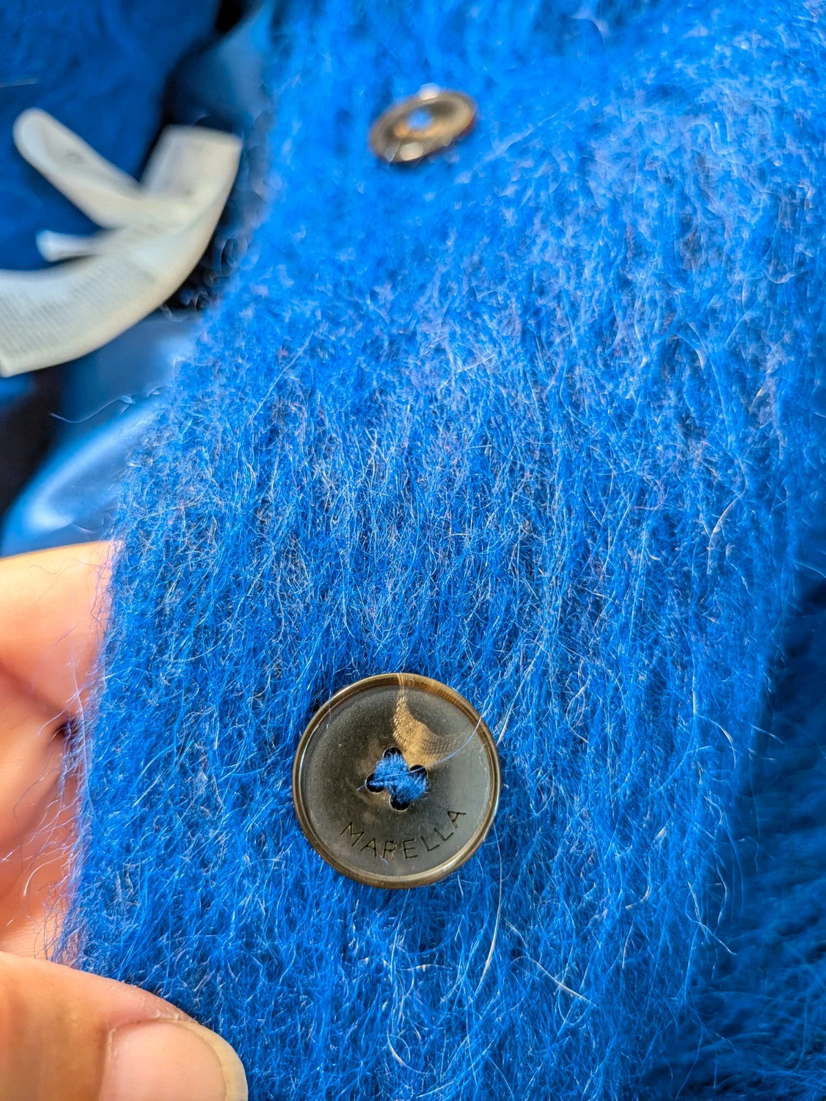 Cappotto donna Marella in lana e mohair blu elettrico