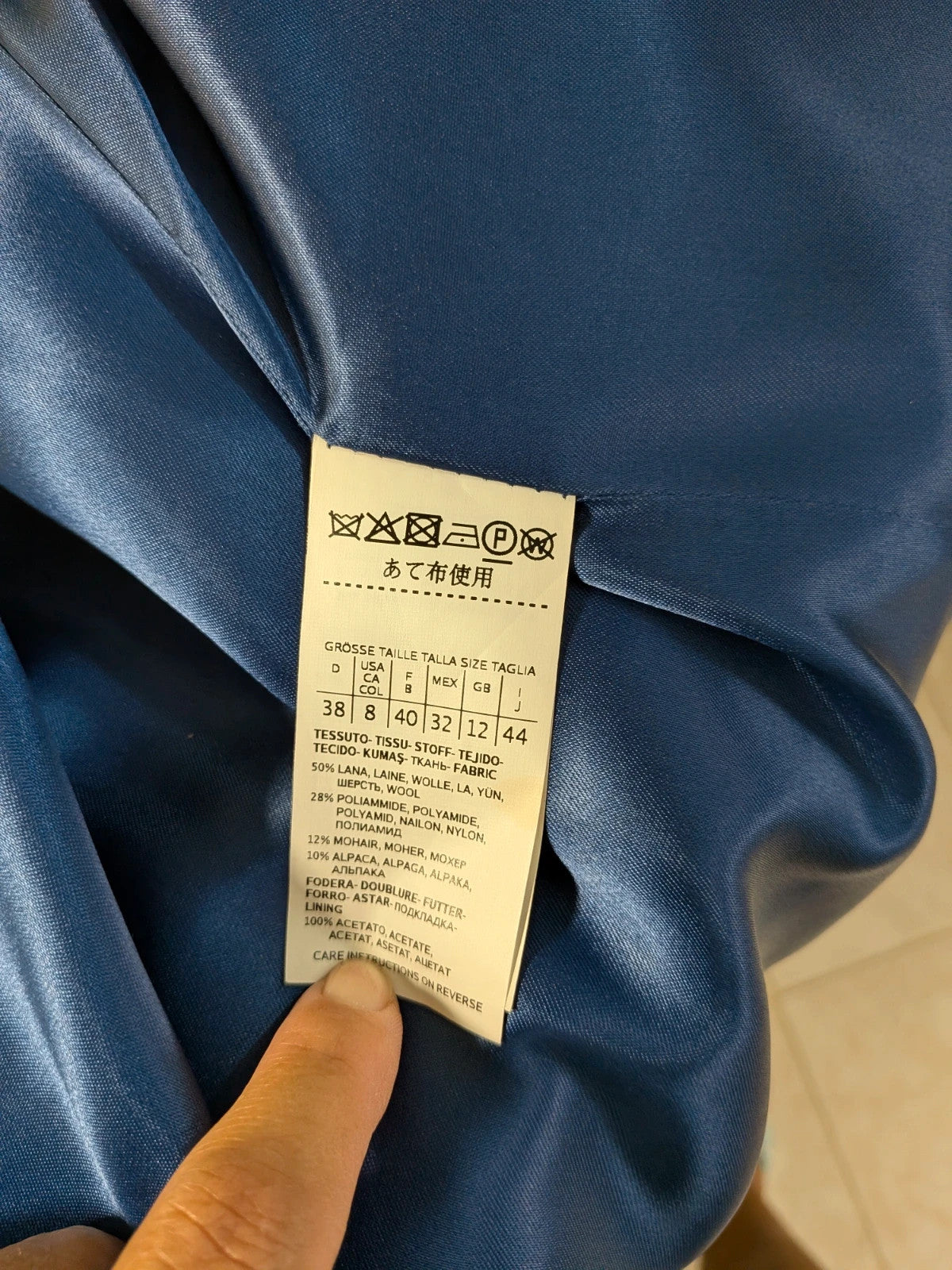 Cappotto donna Marella in lana e mohair blu elettrico