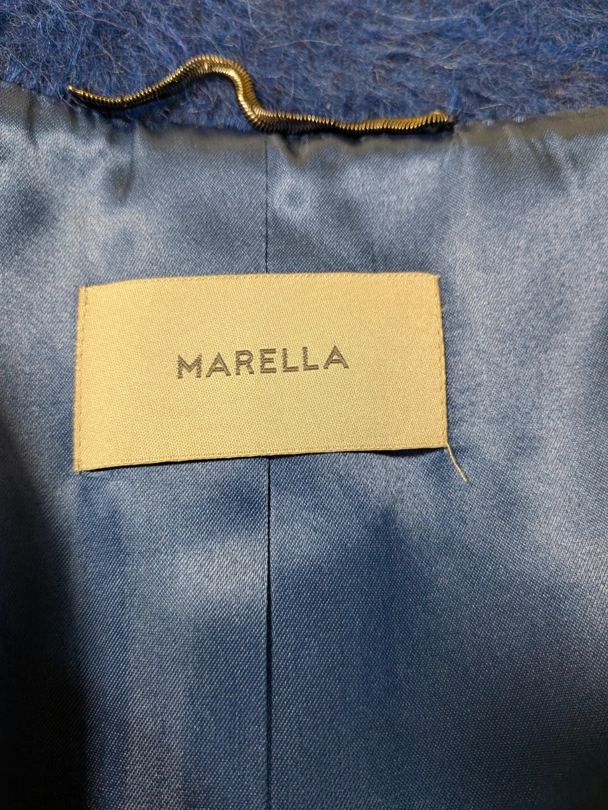 Cappotto donna Marella in lana e mohair blu elettrico
