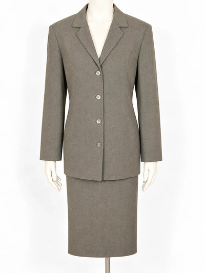 Tailleur donna Gil Bret grigio nocciola in misto lana - Giacca e gonna - Tg. 46 (L/XL)