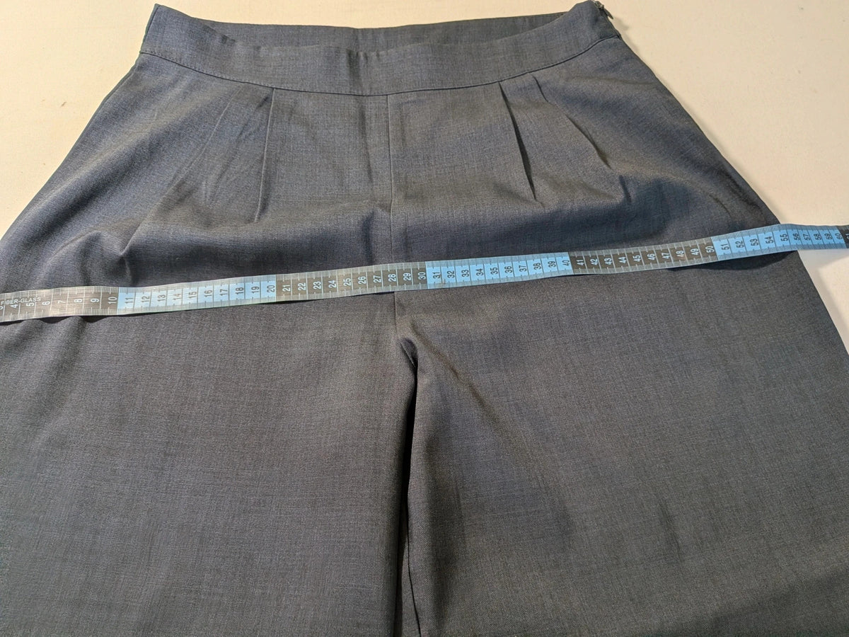 SHEIN blue pants high-waisted wide-leg with front pleats, soft elastic material.