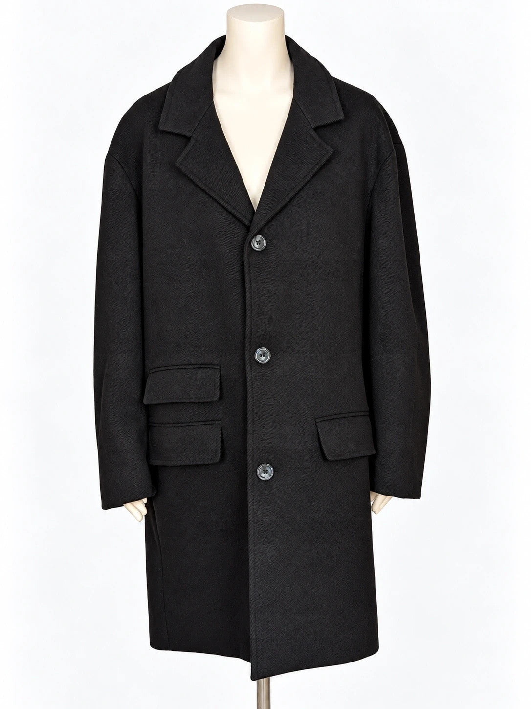 Cappotto uomo Nostar nero in misto lana, tre bottoni