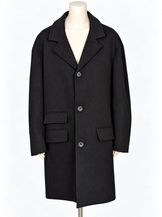 Cappotto uomo Nostar nero in misto lana, tre bottoni