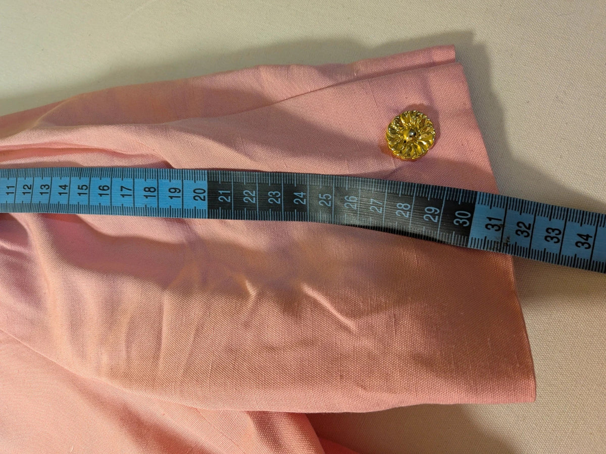 Tailleur donna vintage Anna Gasparri rosa pastello in lino e seta con bottoni dorati