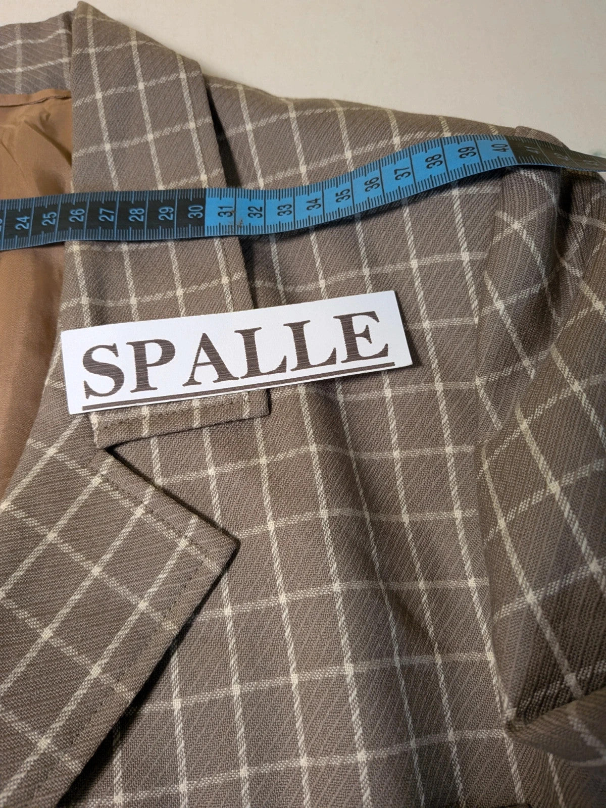 Tailleur donna vintage marrone a quadri giacca e gonna - foto 6