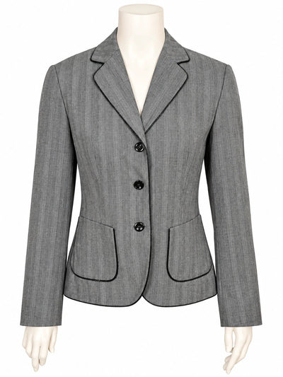 Blazer donna Taifun grigio gessato con profili neri – Tg. 42