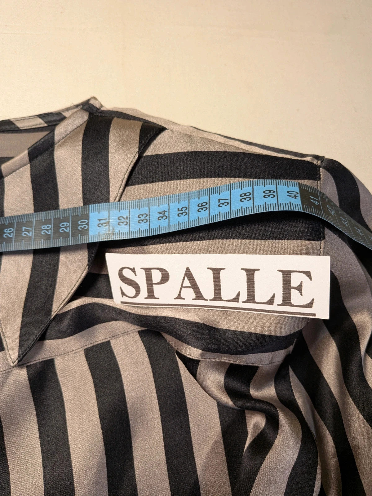 Camicia donna Le Mie Camicie in seta a righe grigio e nero - foto 4