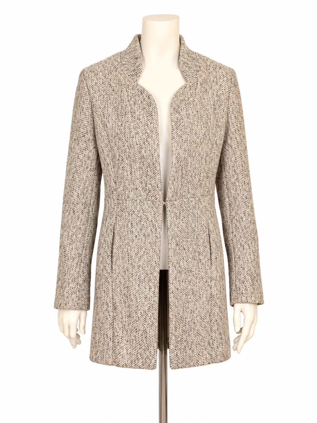 Cappotto donna Shein spolverino in tweed beige e nero - foto 1