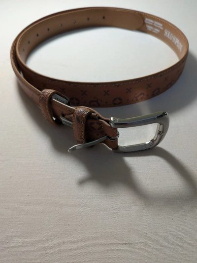 Cintura Solo Soprani marrone con monogram e fibbia argentata – Taglia 105/120 cm