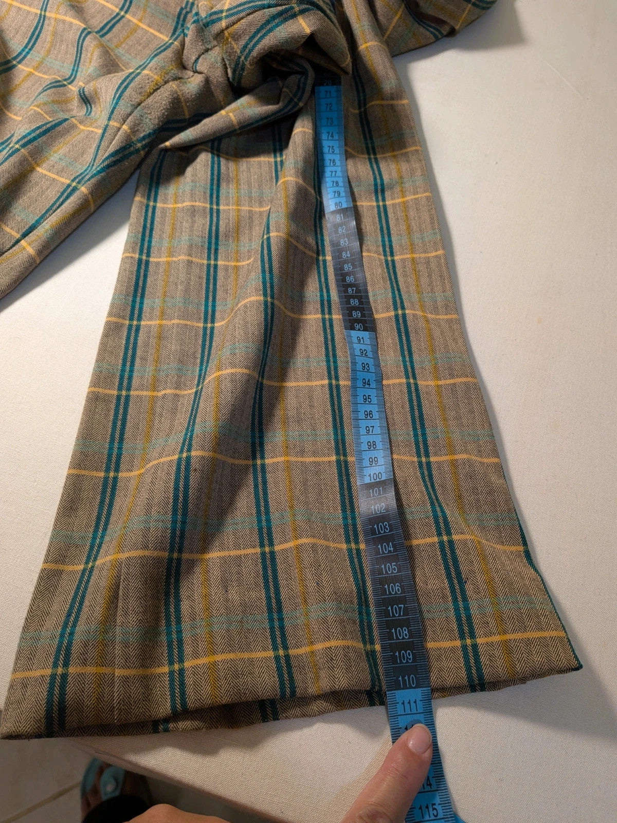 Completo tailleur donna United Colors of Benetton a quadri marrone, verde e senape