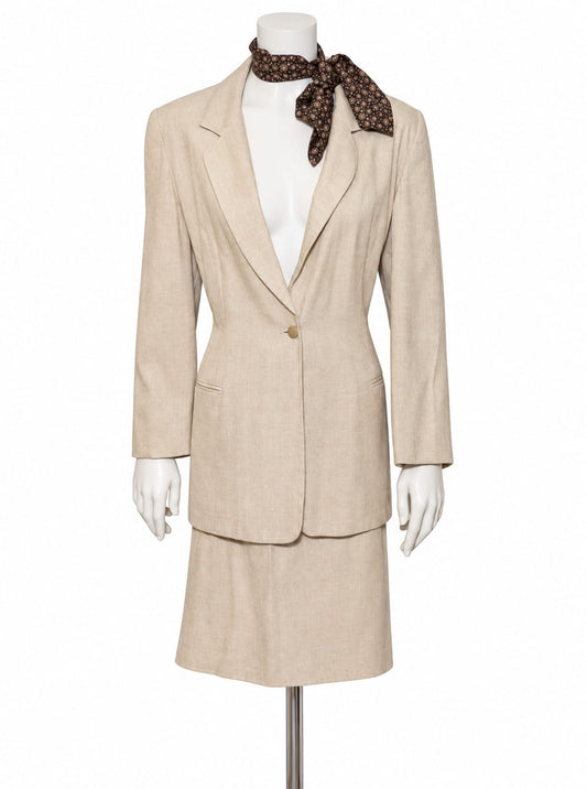 Tailleur donna vintage Mila Schön in 100% seta – Giacca e gonna – Made in Italy – Tg. 48