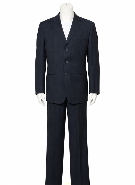 Abito uomo Biesse Black Label nero e antracite gessato – Tg. 54