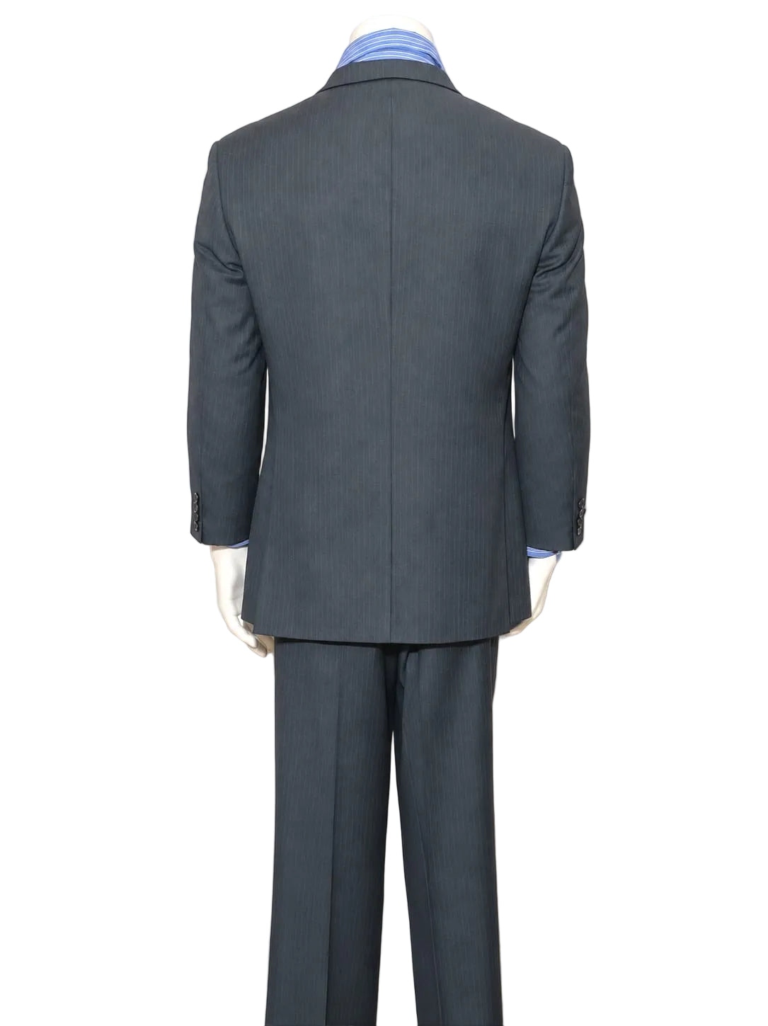 Abito uomo Alessandro Reale grigio antracite gessato, giacca e pantalone