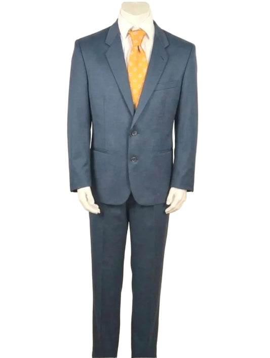 Abito completo uomo blu navy in seta e lana – Made in Italy – Tg. 48 (M)