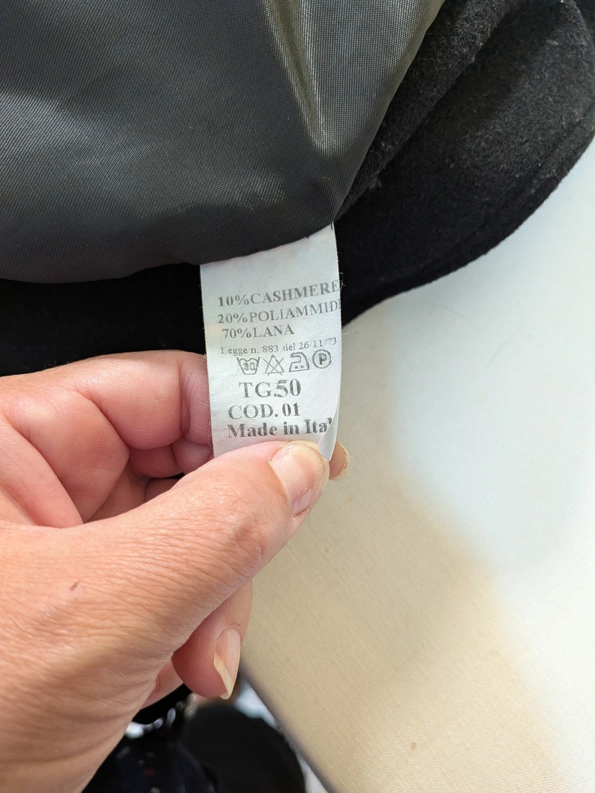 Cappotto donna nero in misto lana e cashmere - foto 4