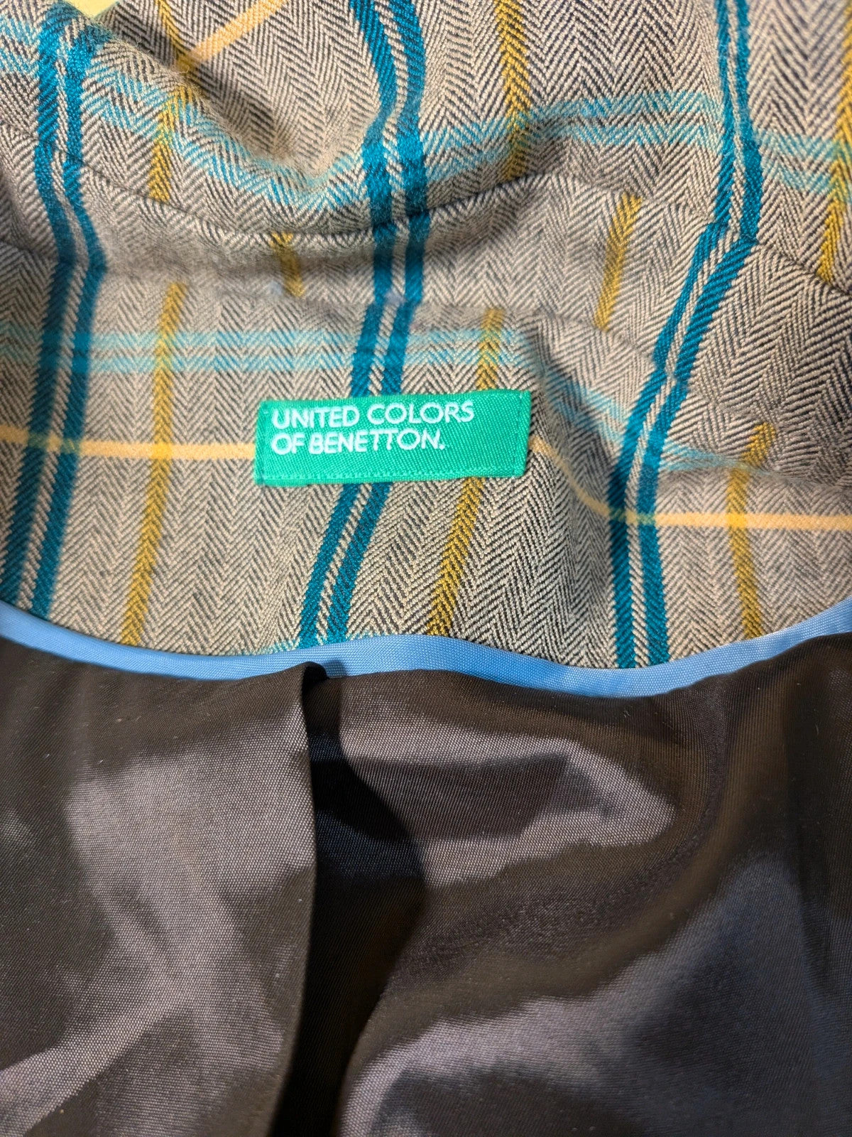 Completo tailleur donna United Colors of Benetton a quadri marrone, verde e senape