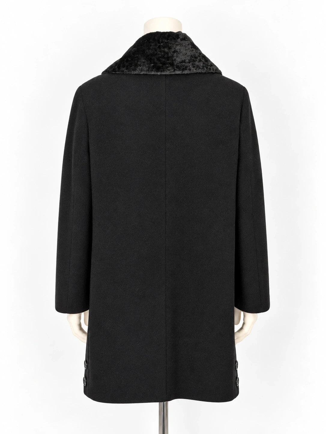 Cappotto donna nero in misto lana e cashmere - foto 3