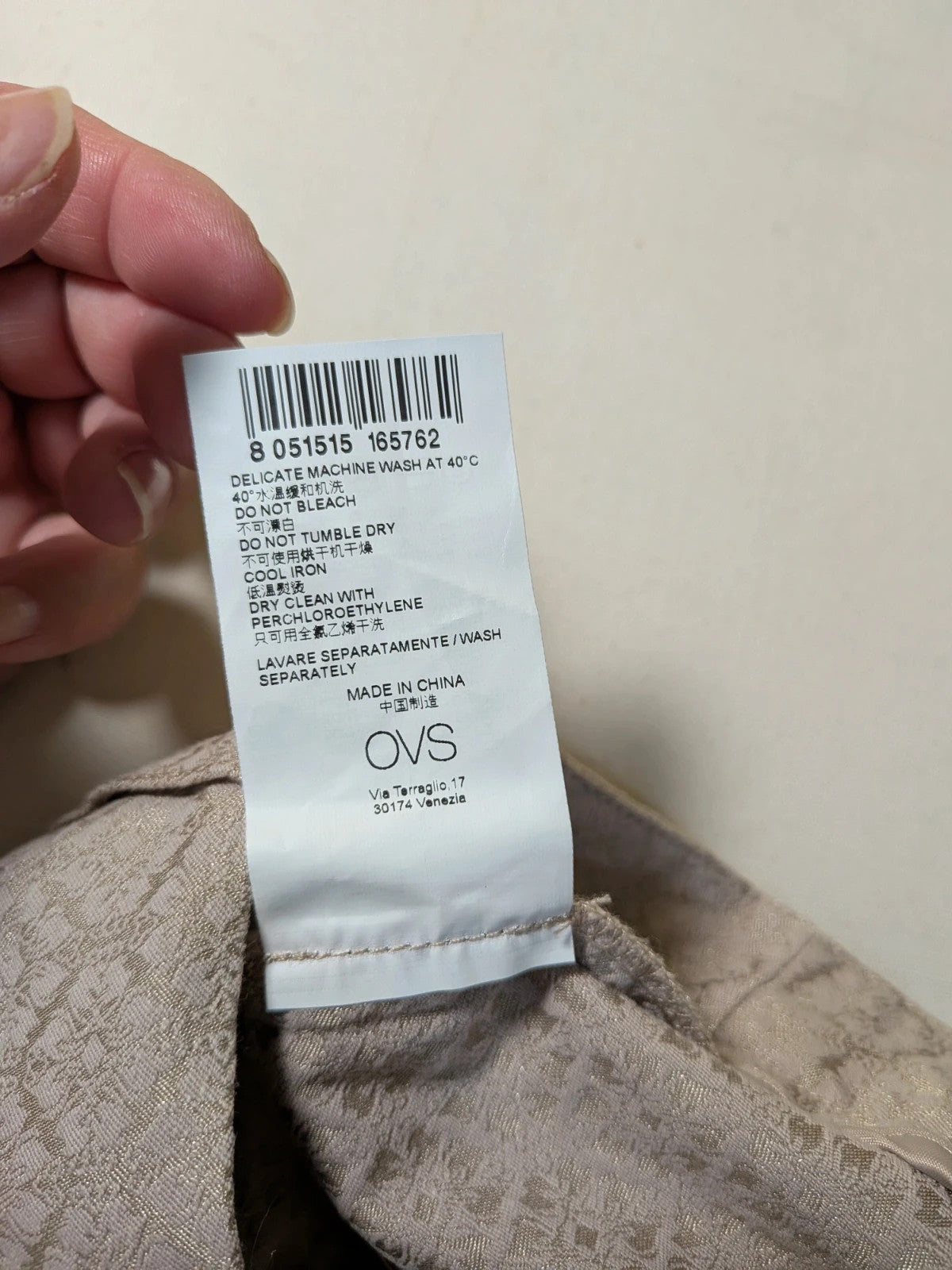 Pantaloni donna OVS beige in tessuto jacquard - foto 9