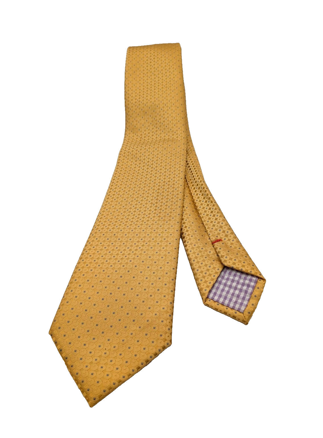 Cravatte Cravatta Uomo Oro Senape Fantasi Geometrica Elegante Made Italy vintage