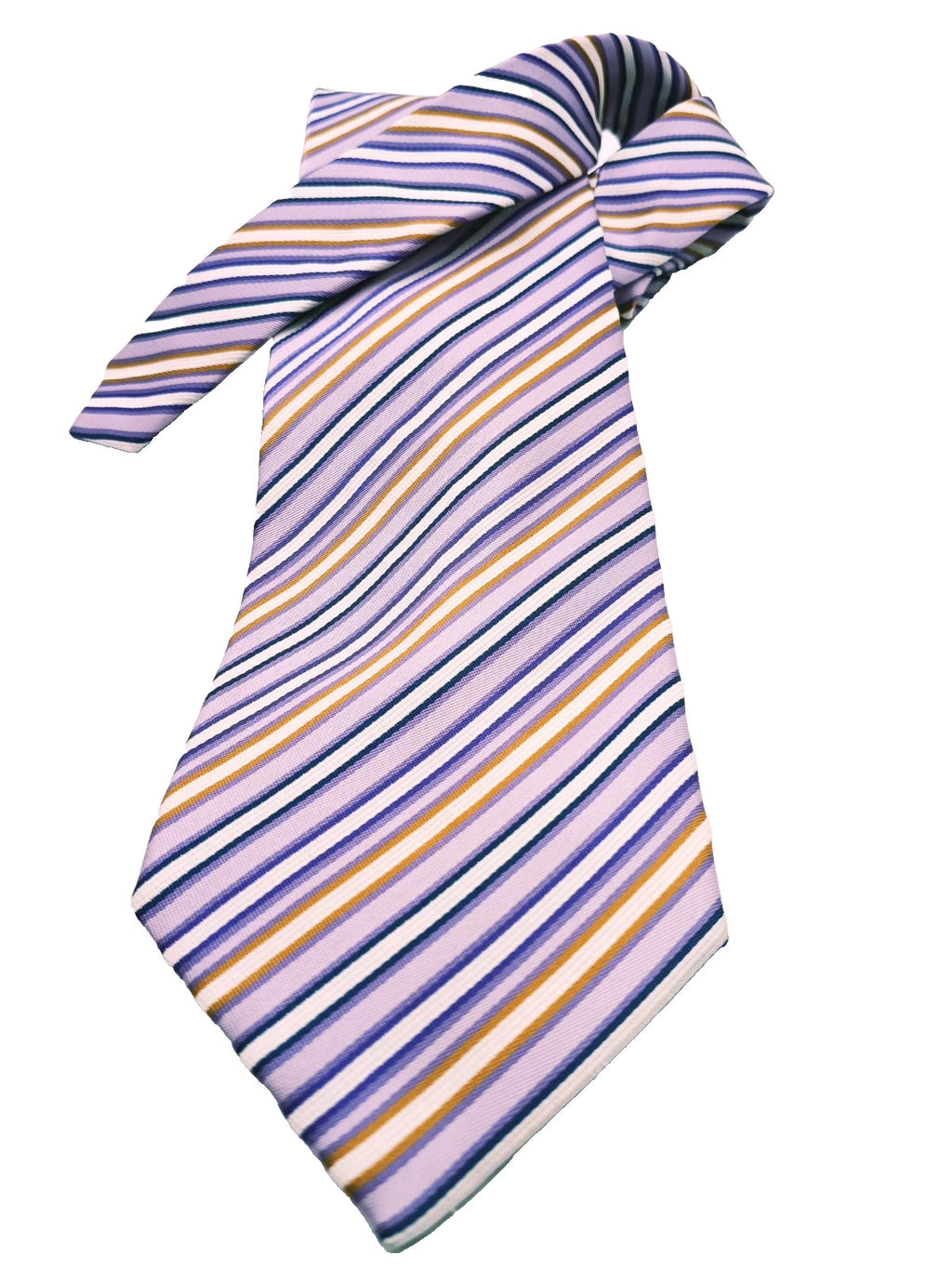 Cravatta SOLDANI Regimental Vintage 100% Seta Righe Viola Oro Elegante Italia