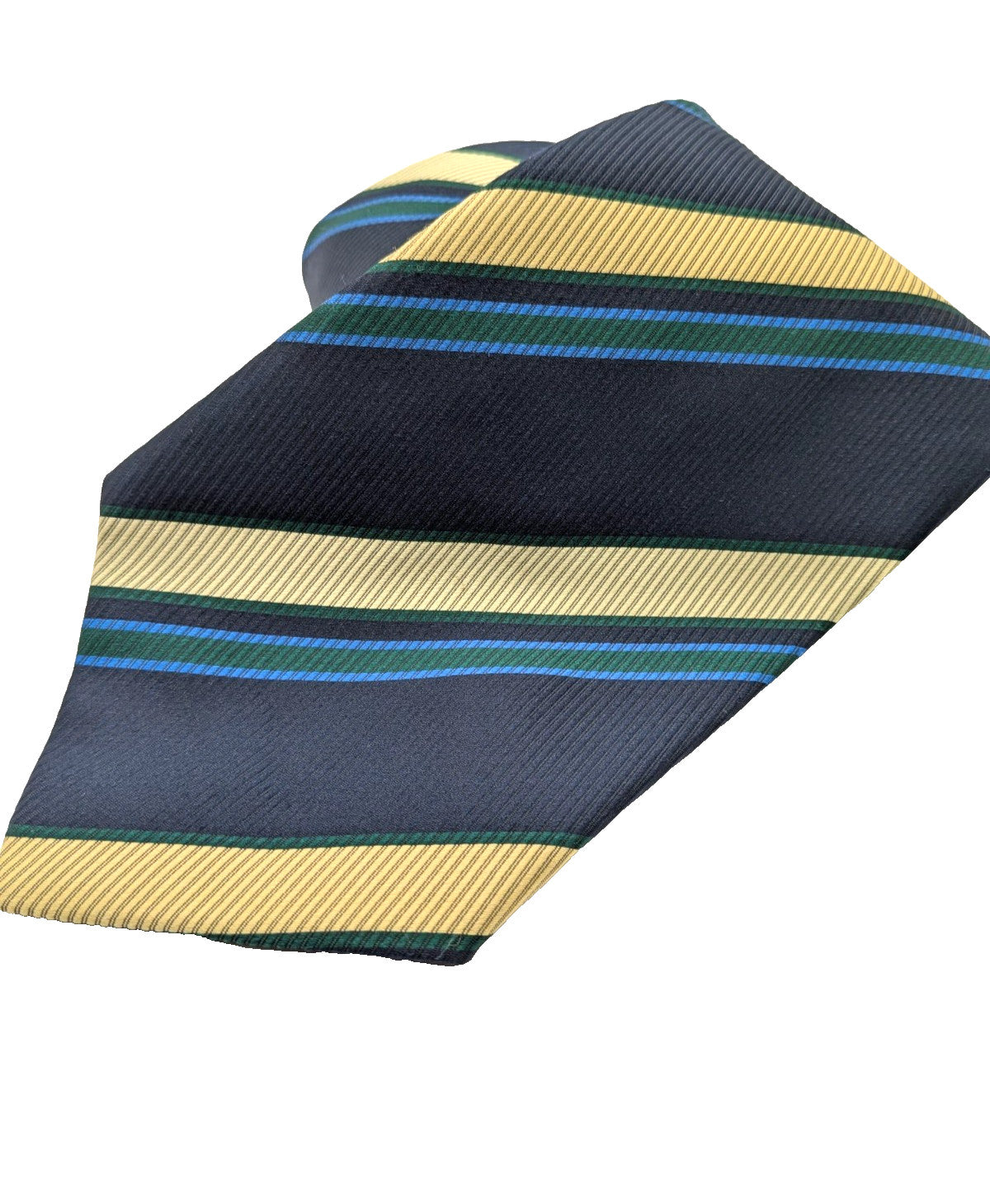 Hardy Amies Cravatta Uomo Blu Navy Righe Regimental Beige Verde Made in Italy 9