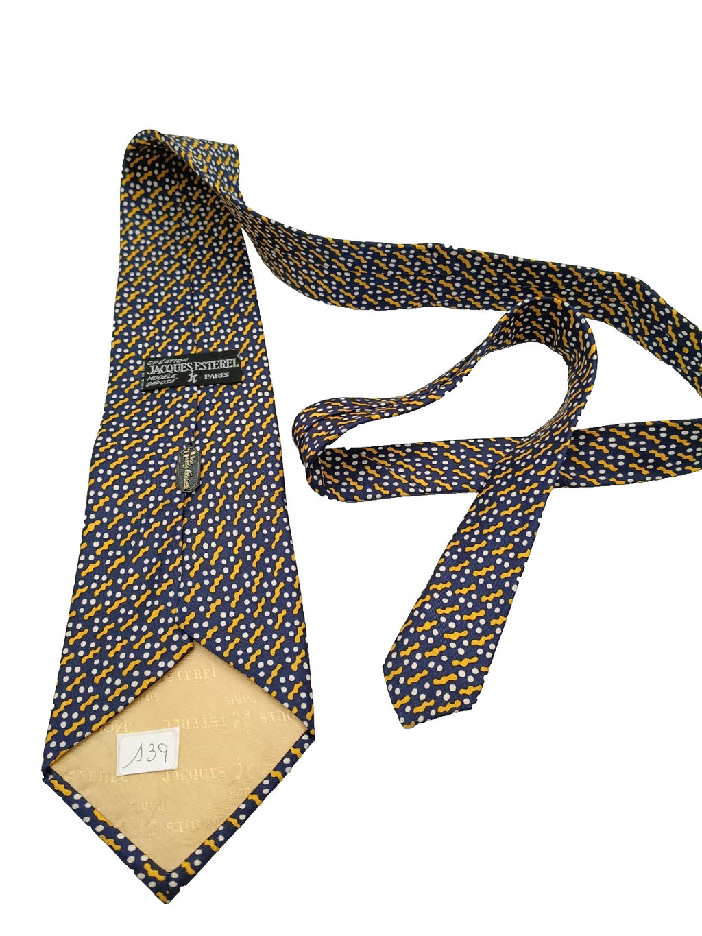 Cravatta Vintage Jacques Esterel Paris 100% Seta Anni 60 70 Collector Luxury