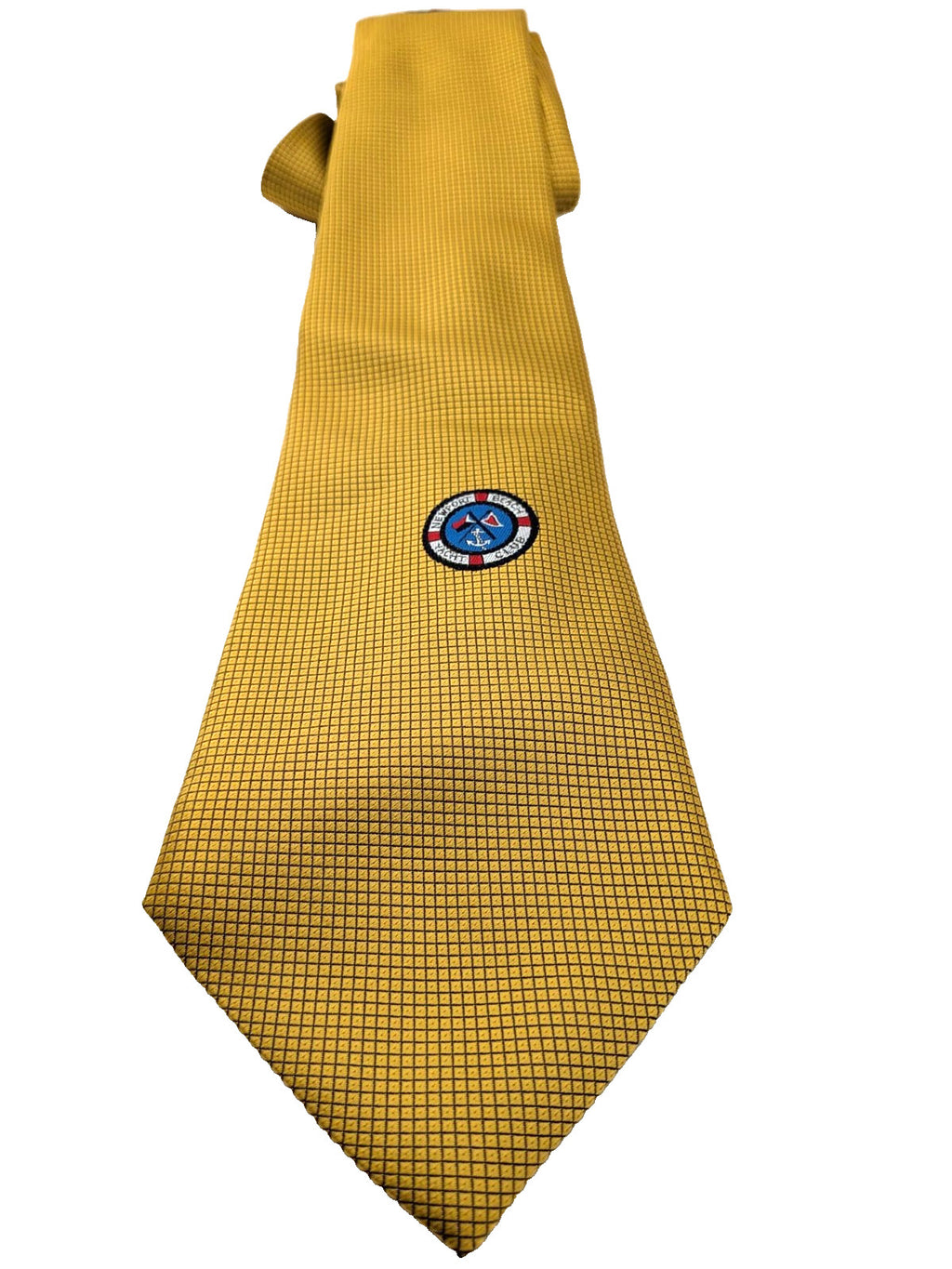 Cravatta Vintage 100% Seta Made in Italy Newport Beach Club Oro Nautica Ricamo