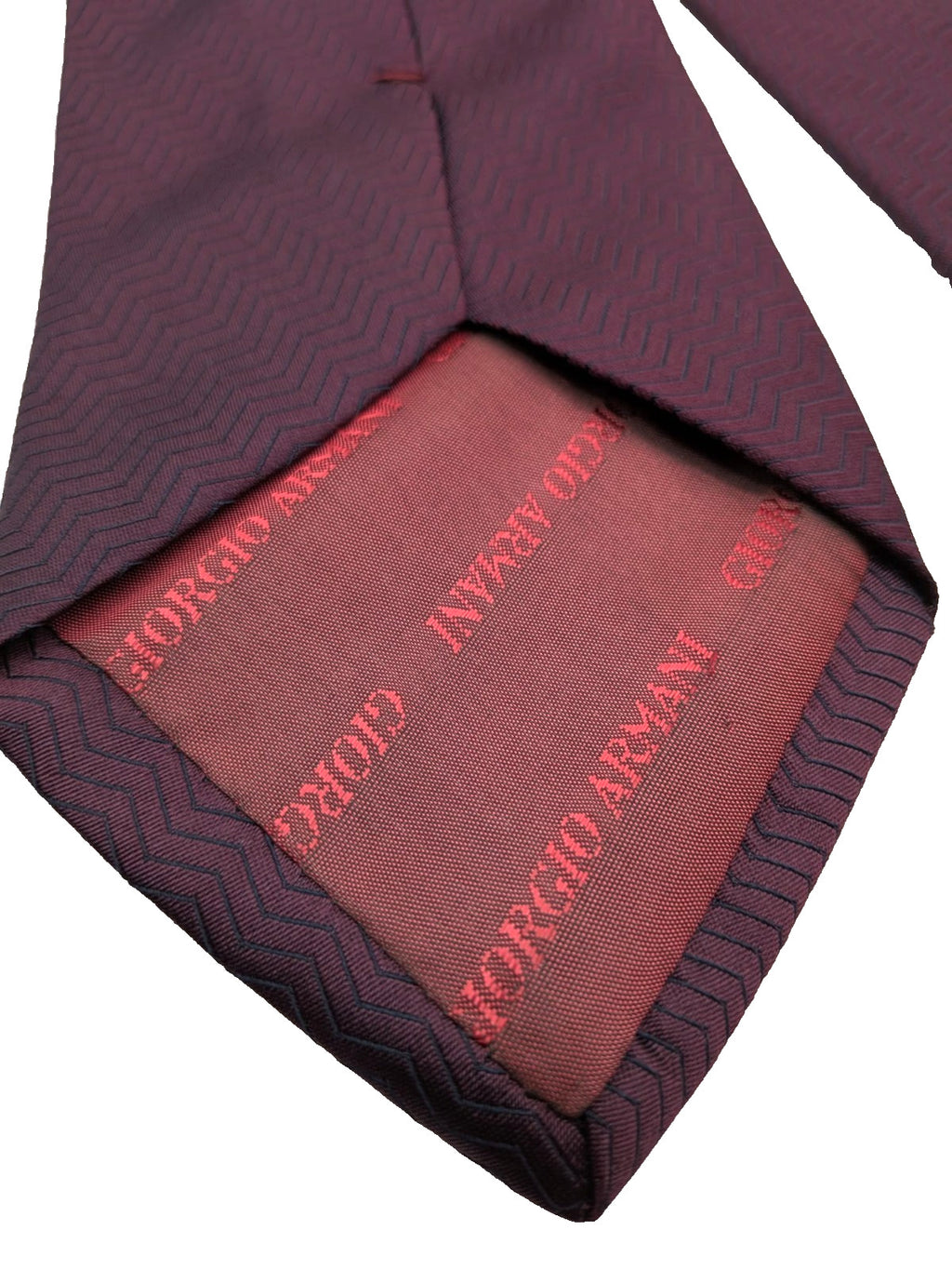 Armani Collezioni Cravatta Uomo 100% Seta Made in Italy Bordeaux Jacquard 9 cm
