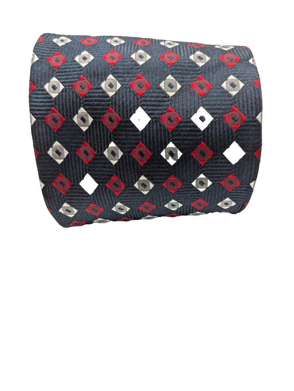 Giorgio Armani Cravatta Uomo 100% Seta Blu Fantasia Geometrica Made in Italy