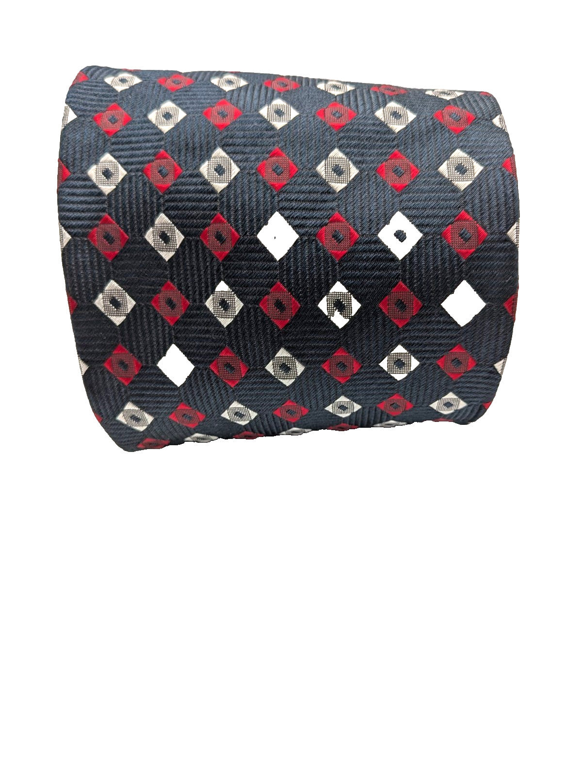 Giorgio Armani Cravatta Uomo 100% Seta Blu Fantasia Geometrica Made in Italy