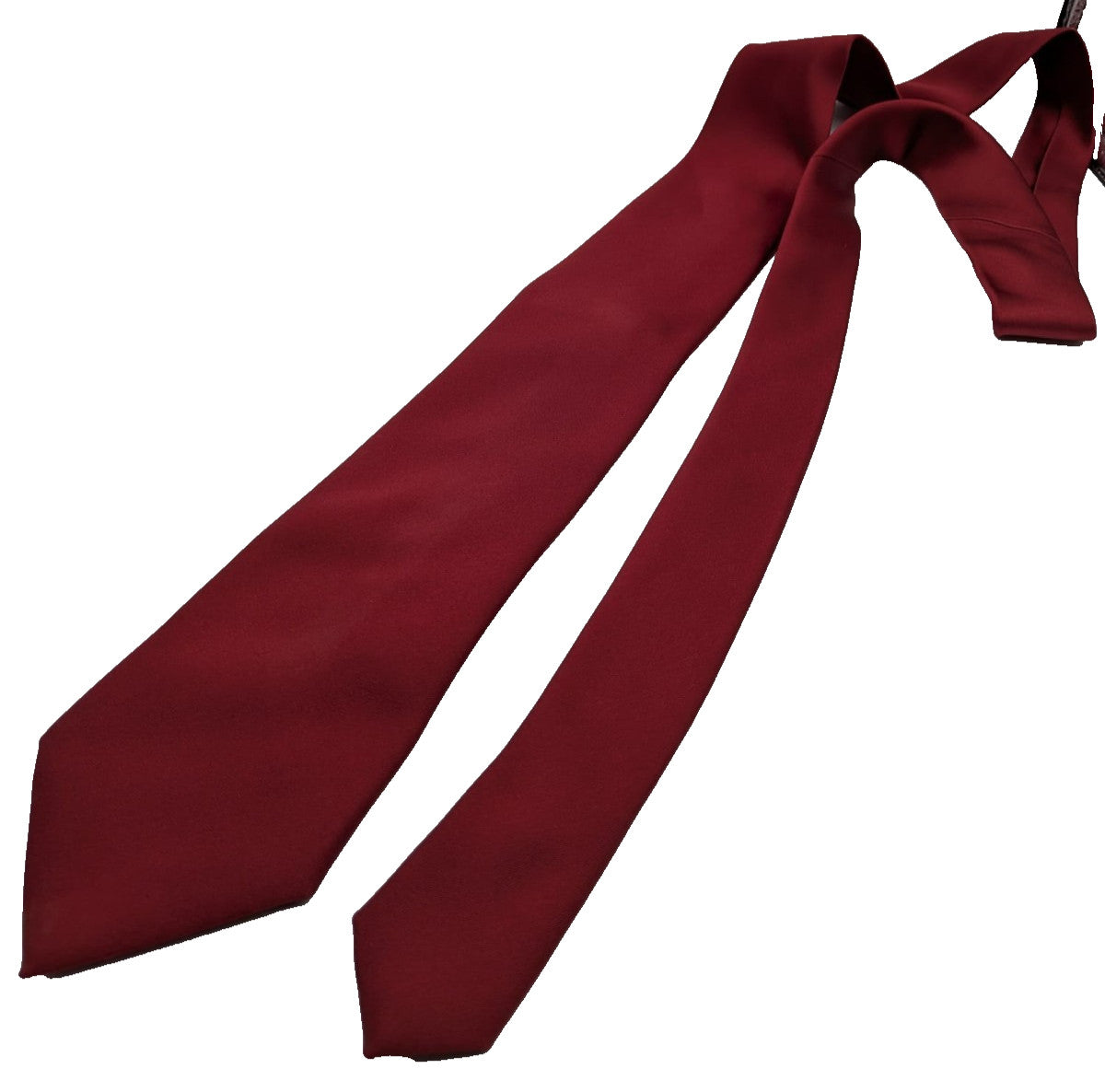 Cravatta Uomo Bordeaux Tinta Unita Elegante 100% Poliestere