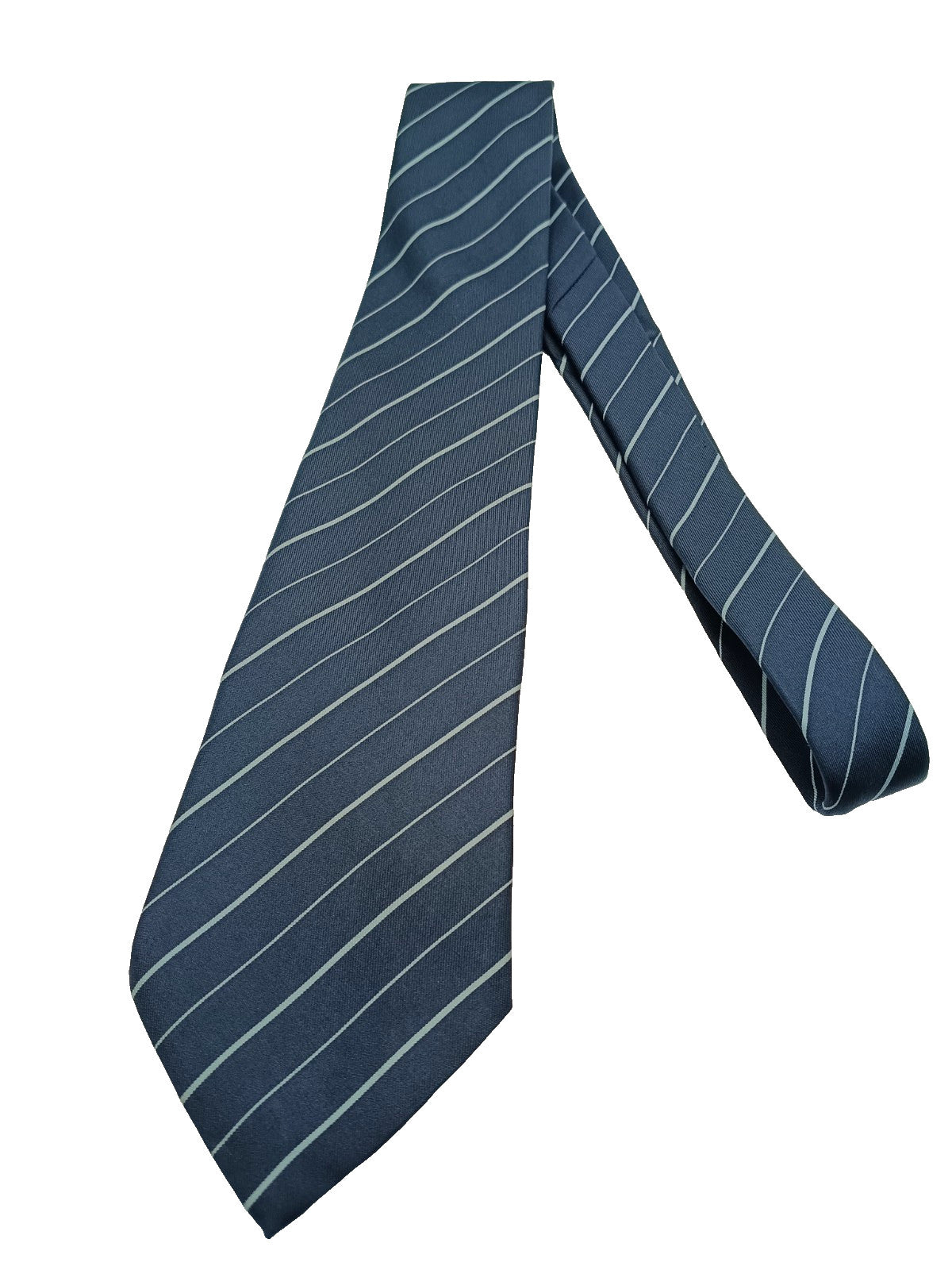 Cravatta Vintage ROXY 100% Seta Blu Righe Celesti 9cm Made in Italy Luxury Tie