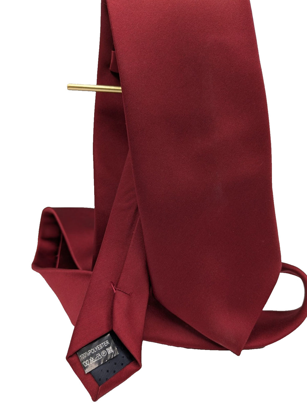 Cravatta Uomo Bordeaux Tinta Unita Elegante 100% Poliestere