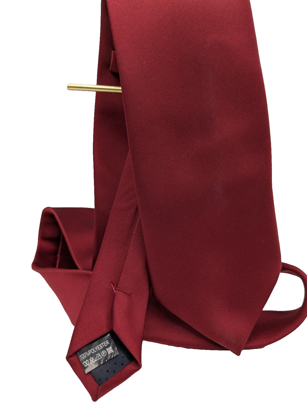 Cravatta Uomo Bordeaux Tinta Unita Elegante 100% Poliestere