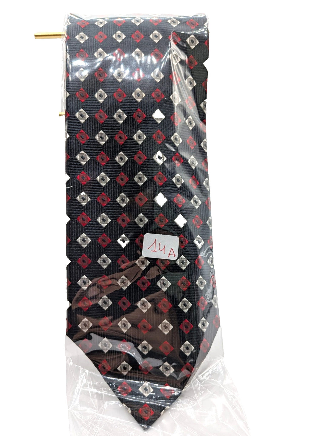 Giorgio Armani Cravatta Uomo 100% Seta Blu Fantasia Geometrica Made in Italy