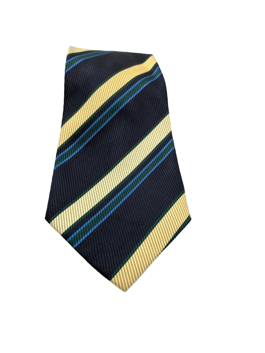 Hardy Amies Cravatta Uomo Blu Navy Righe Regimental Beige Verde Made in Italy 9