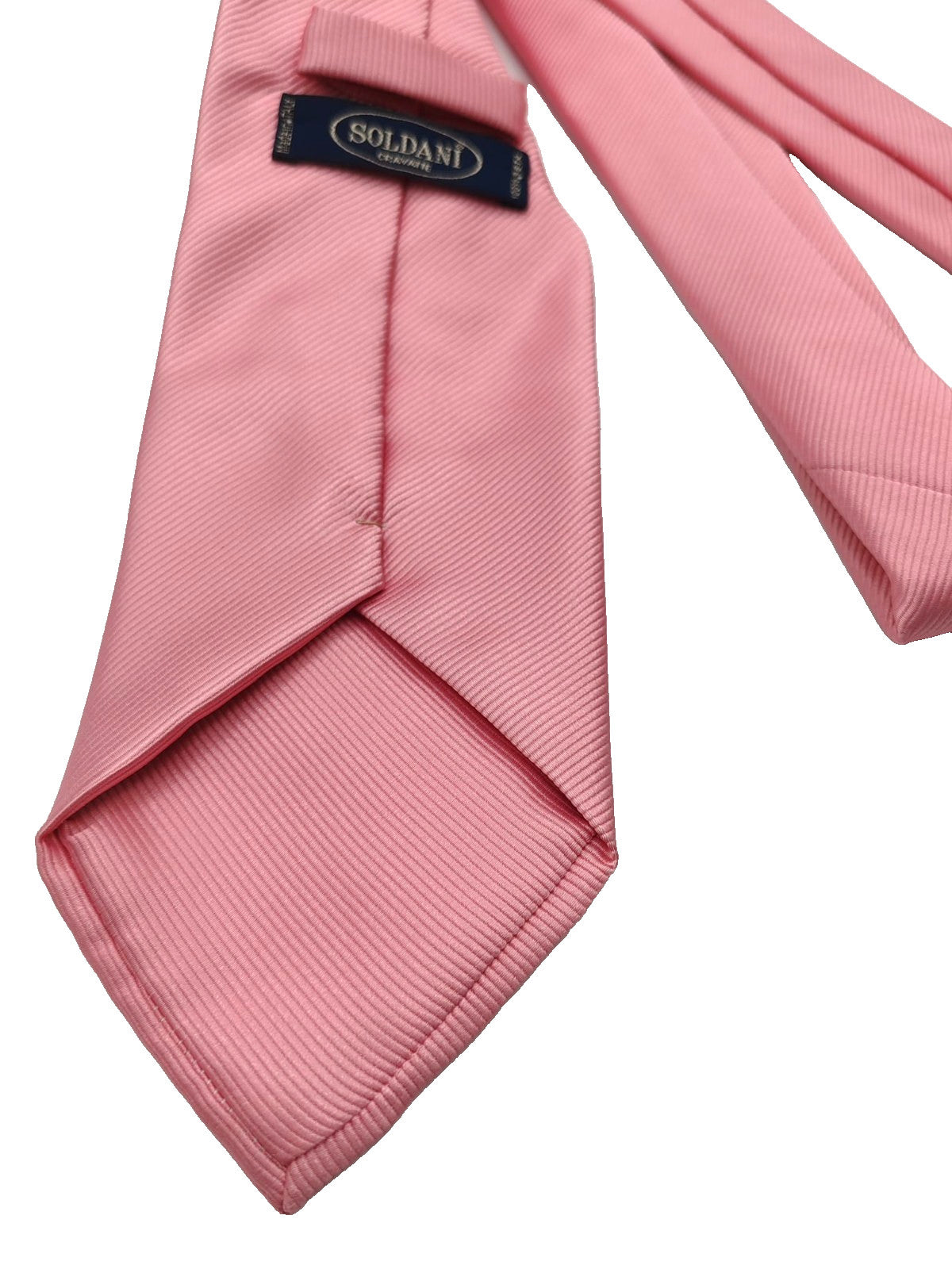 Cravatta Vintage Soldani 100% Seta Rosa Salmone Tinta Unita Made in Italy 9cm