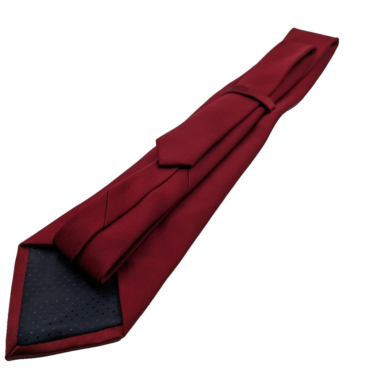 Cravatta Uomo Bordeaux Tinta Unita Elegante 100% Poliestere