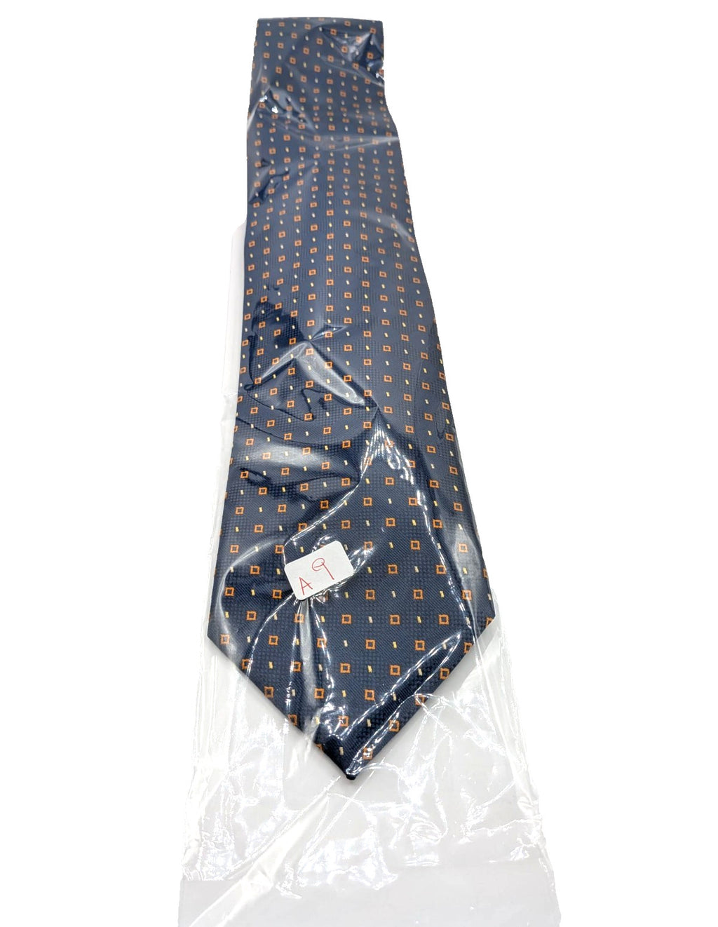 Cravatta KUVE Uomo Blu Fantasia Micro Geometrica Elegante Business 100% Polieste
