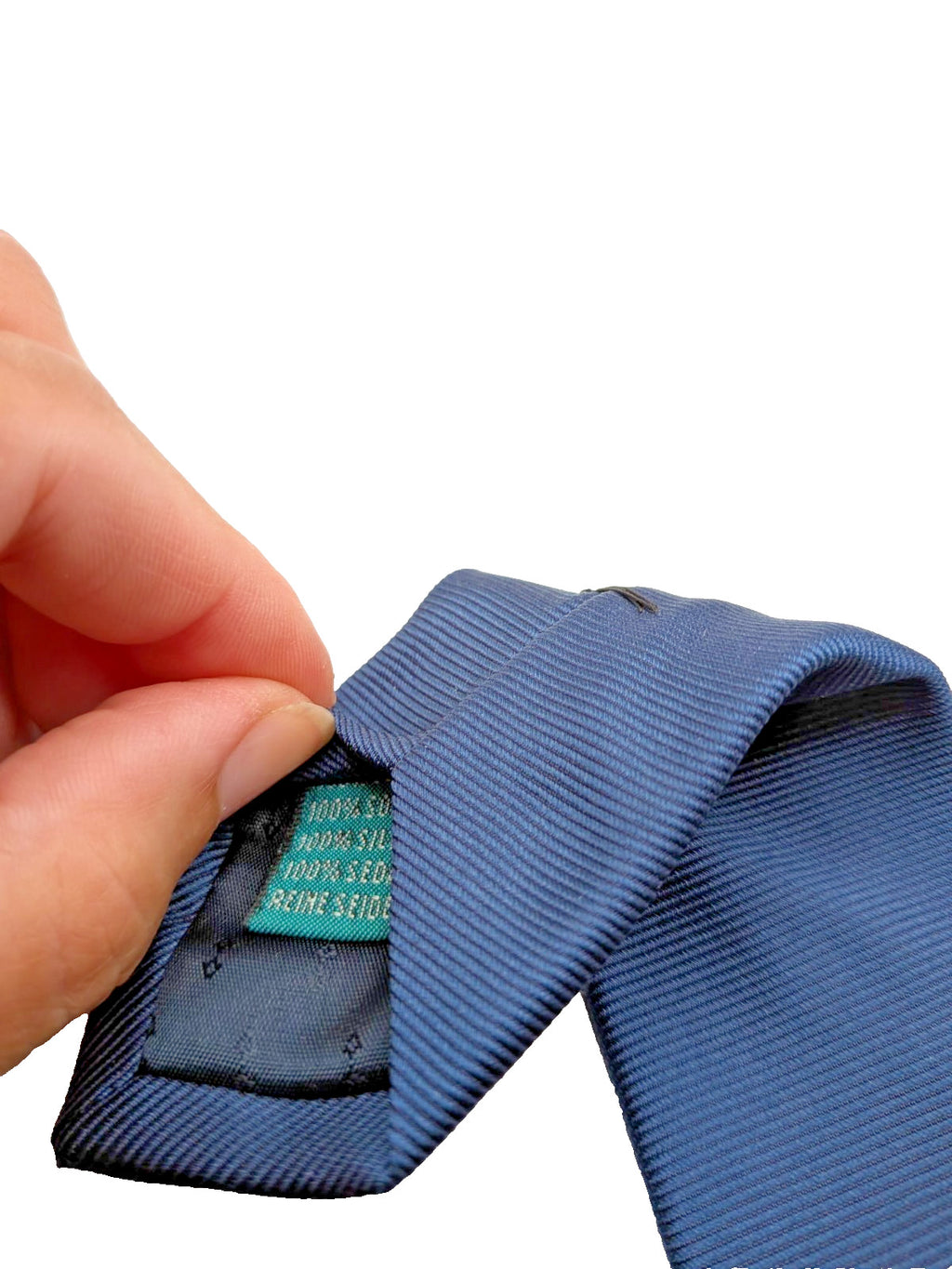 Cravatta Uomo Blu Avio Tinta Unita 100% Seta Made in Italy Elegante e Classica