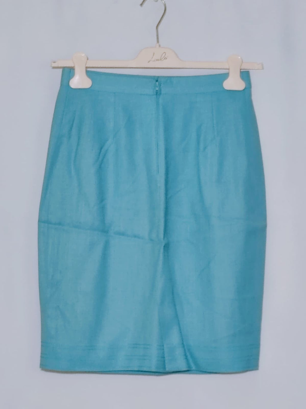 Tailleur Vintage Donna Azzurro Acqua Viscosa 100% Completo Gonna Giacca Italy 44