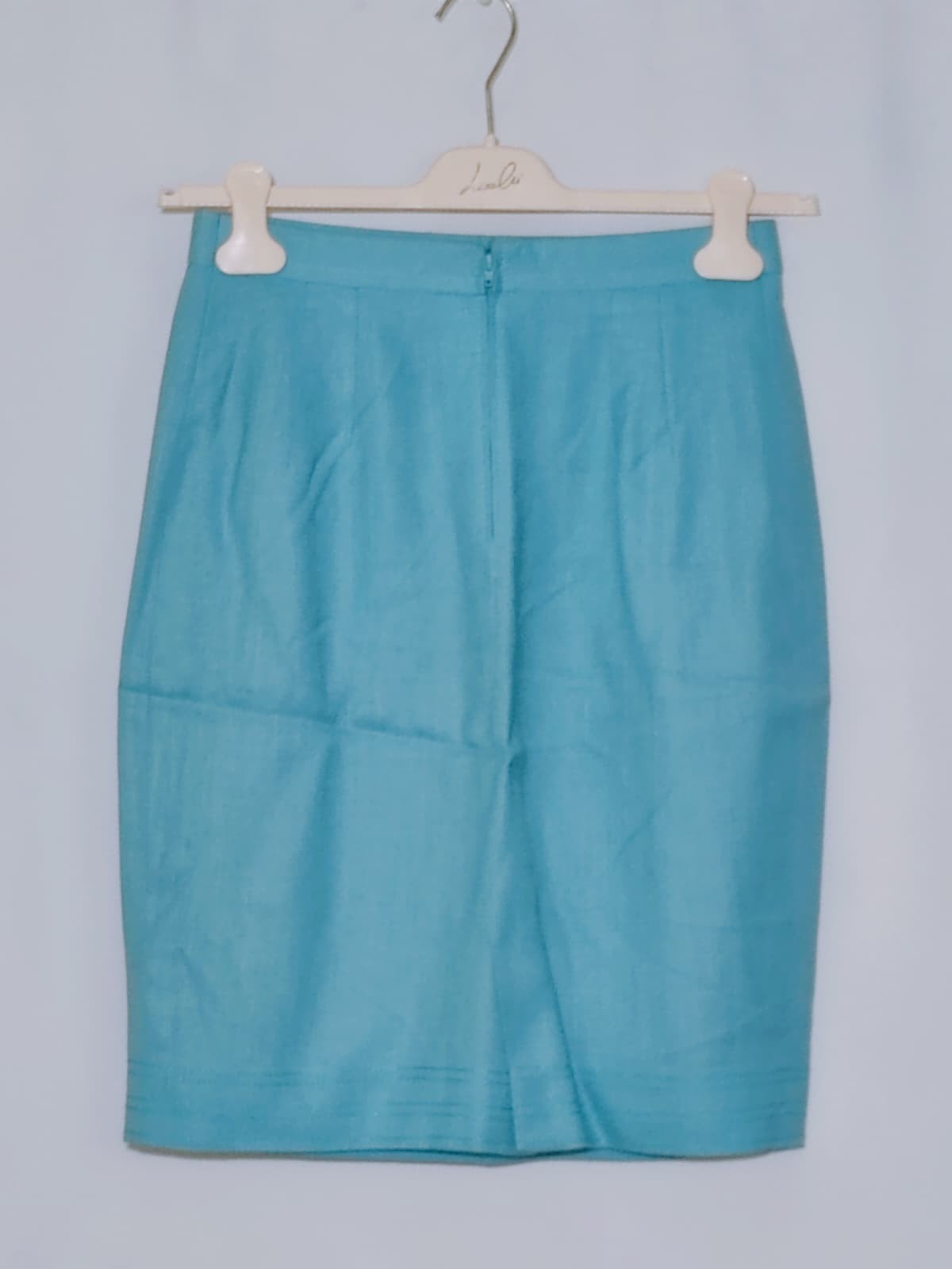 Tailleur Vintage Donna Azzurro Acqua Viscosa 100% Completo Gonna Giacca Italy 44
