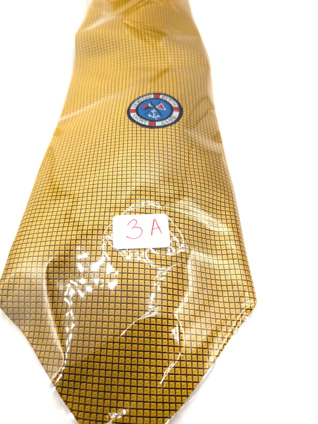 Cravatta Vintage 100% Seta Made in Italy Newport Beach Club Oro Nautica Ricamo