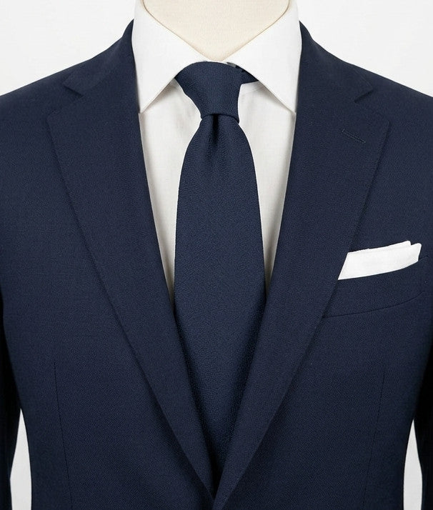 Cravatta uomo blu navy tinta unita - foto 1