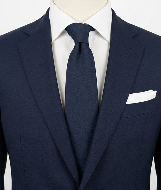Cravatta uomo blu navy tinta unita - foto 1