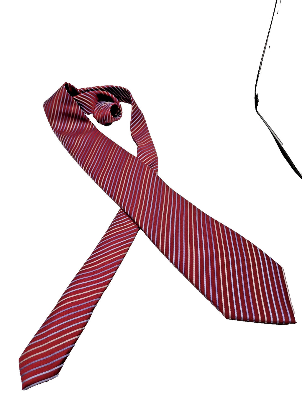 NAVA Cravatta Uomo Lavorazione a Mano Bordeaux Righe Regimental Made in Italy 8,