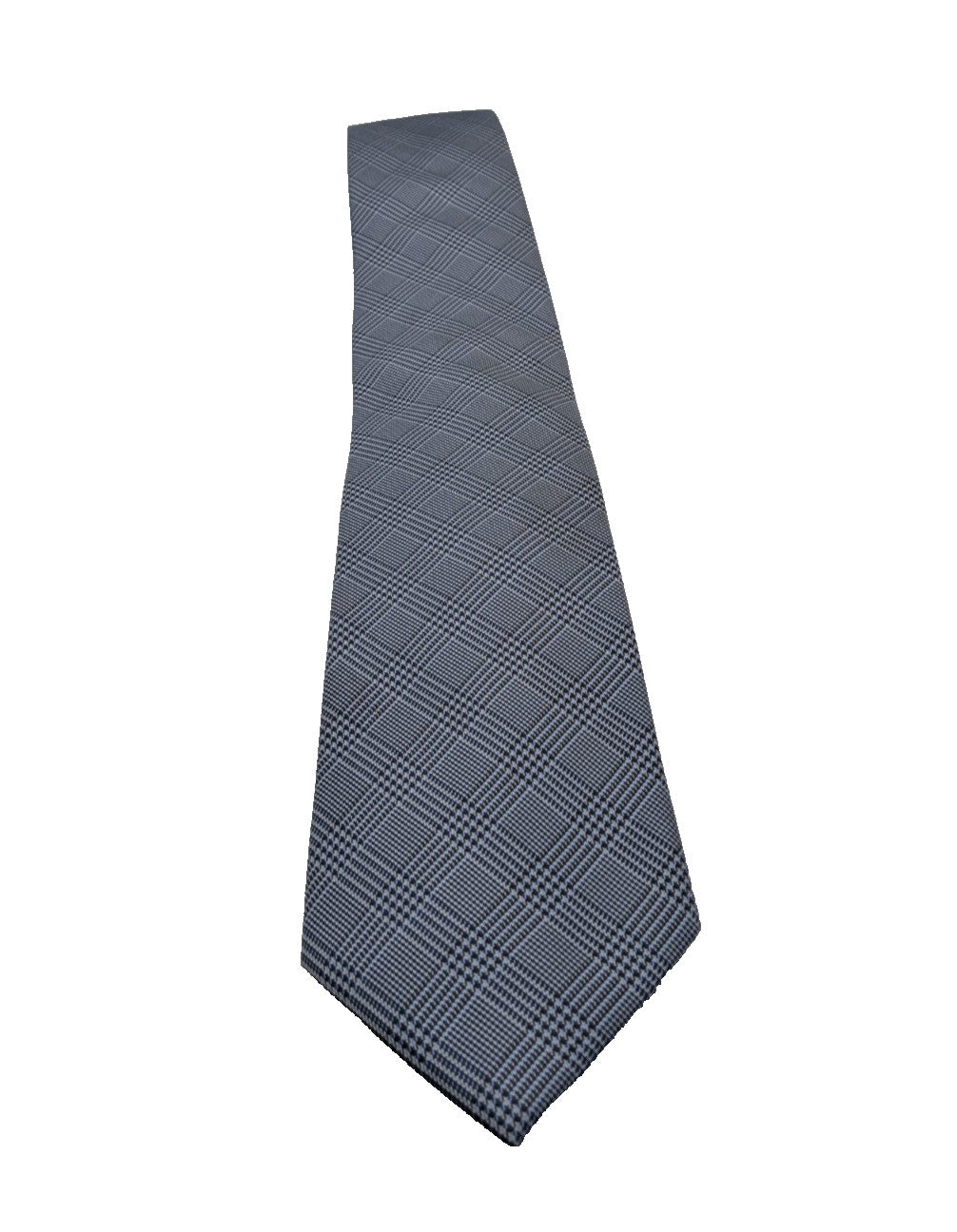 Cravatta Uomo Kirkland Signature 100% Seta Grigio Azzurro Principe di Galles