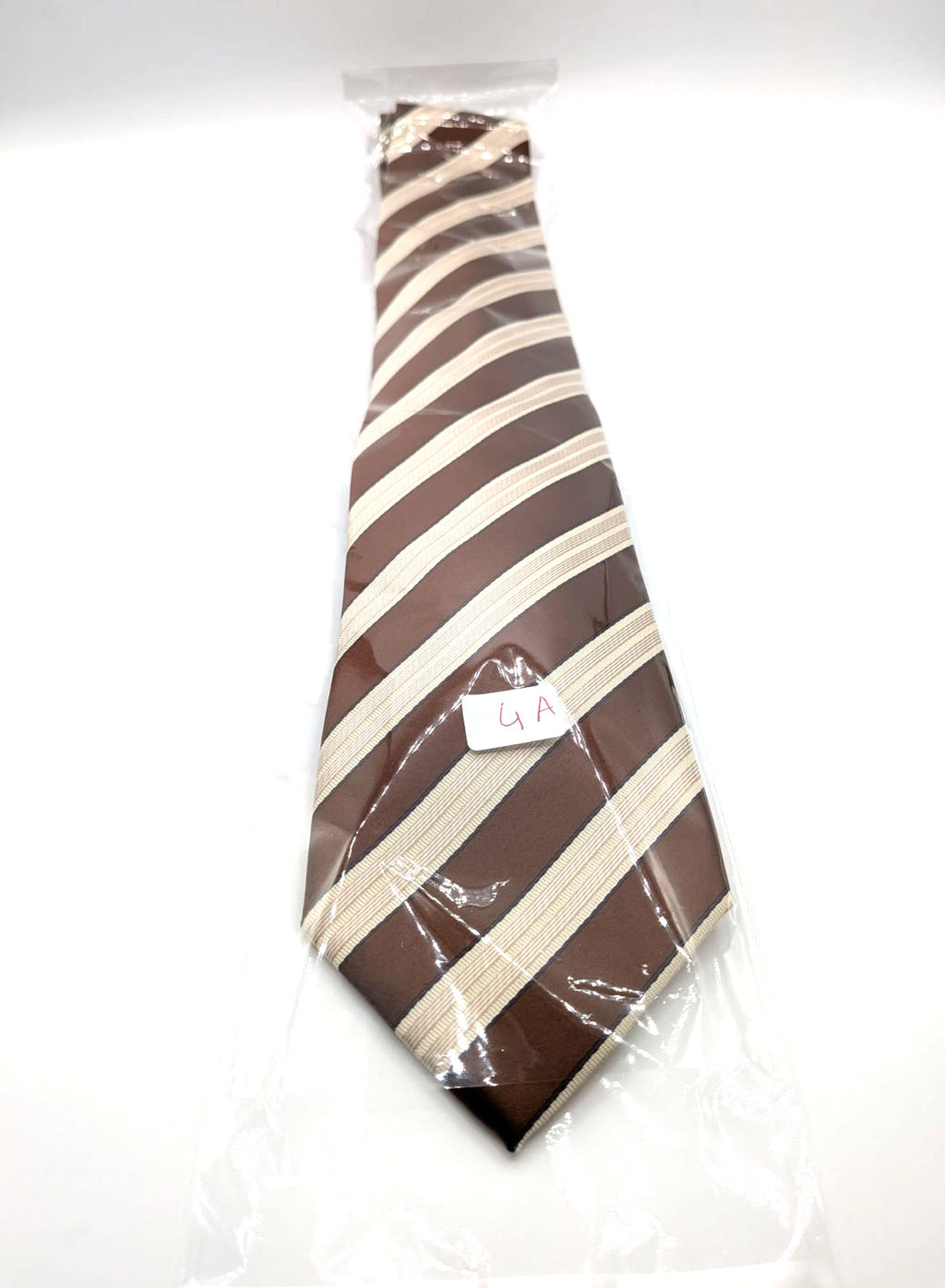 Cravatta Sartoria Canelli 100% Seta Fatta a Mano Made in Italy Righe Marrone