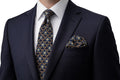 Cravatta Andrew's Ties Milano 100% Seta Geometrica Blu Made in Italy Vintage